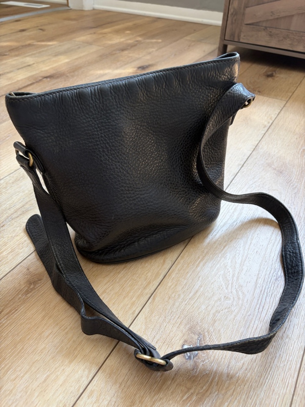 VTG Coach Pebbled Sonoma Bucket Bag 4907 Black Leather Purse Shoulder Crossbody